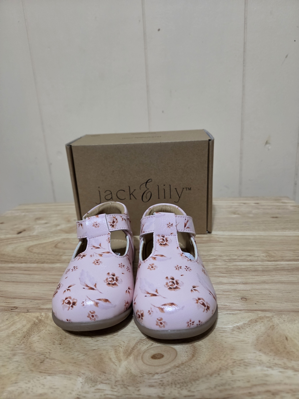 Jack & Lily Pink Floral T-Strap Baby Mary Jane Shoes